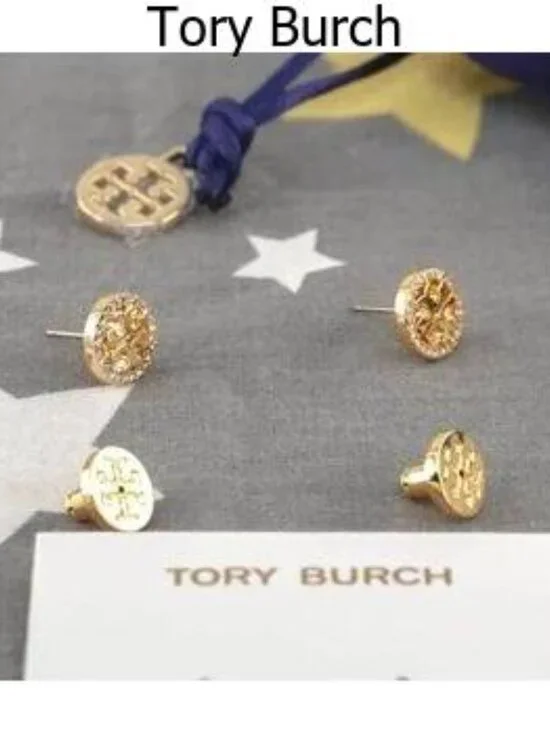 Tory Burch Miller Pav?? Stud Earrings in Gold - Picture 4 of 5